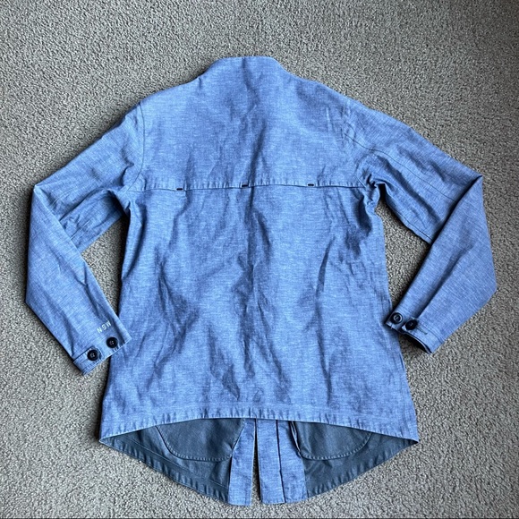 Nike Women’s NSW 3L Chambray Jacket Sz L In Midnight Navy/Reflective Silver - Picture 12 of 13